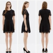 Madewell Black Lace shift dress size 8