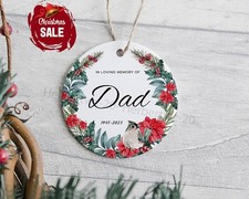 Personalized Mom dad Memorial Christmas Ornament - Cardinal Sympathy Ornamen...