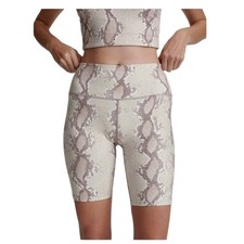 Varley Albury Biker Shorts Small NWT Champagne Snake Print High Rise Sculpting