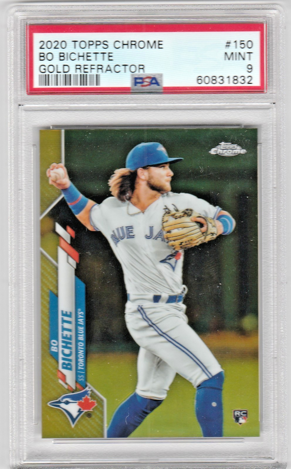 PSA Mint 9 2020 Topps Chrome Gold Refractor Bo Bichette Rc #150 /50