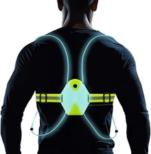 USB Rechargeable LED Safety Vest - High Vis Reflective Gear for Night Running 