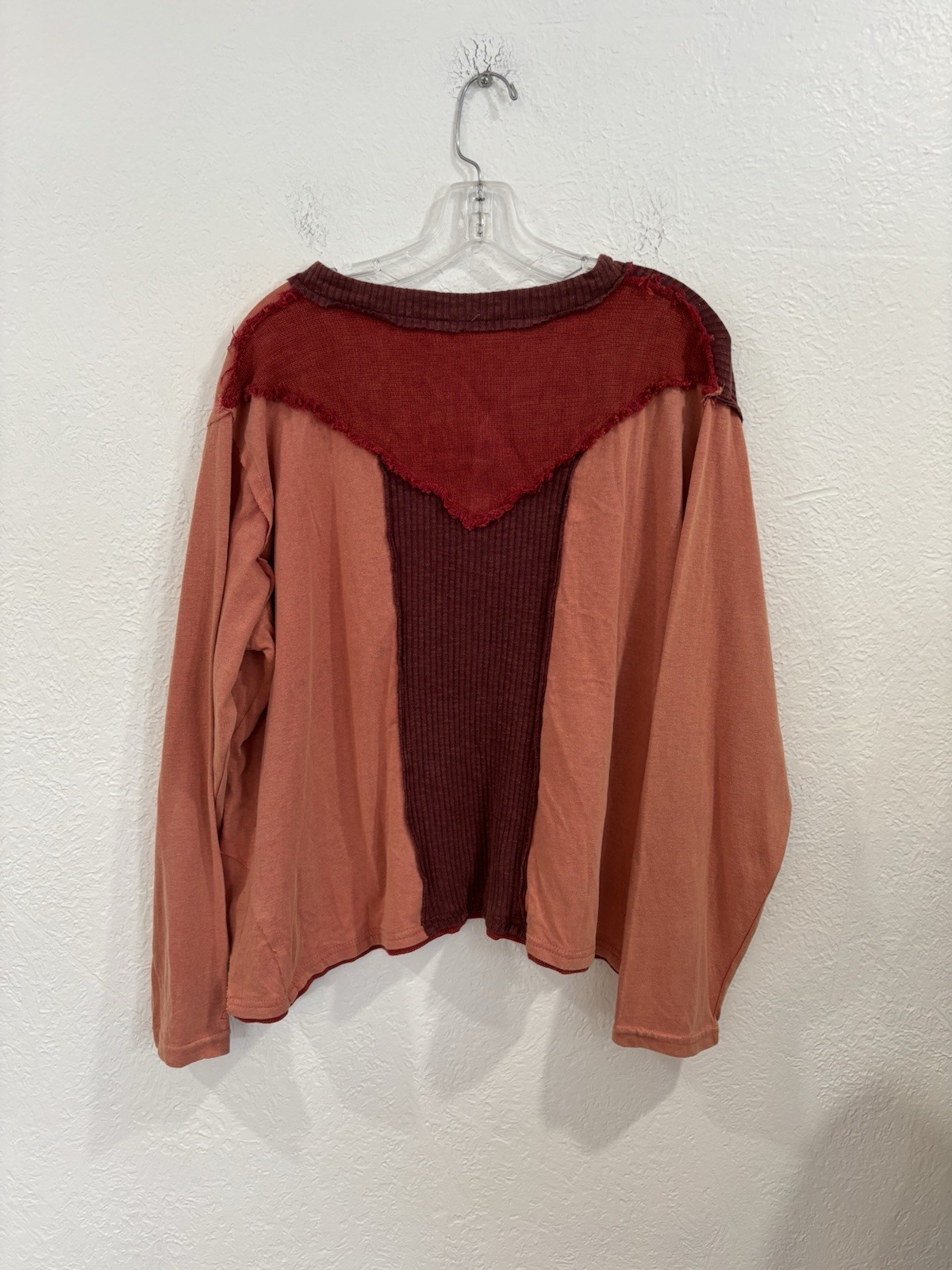 POL Notched Neck Oversized Patchwork Long Sleeve … - image 5