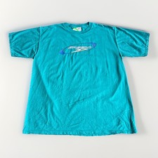 Vintage 1990s Speedo Logo Swimming Turquoise T-Shirt Size L New w/Tags