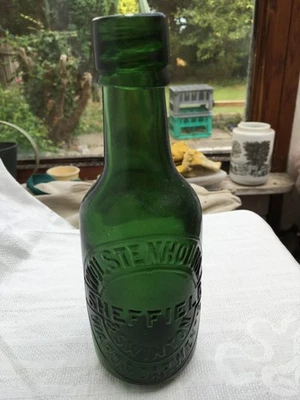 Wolstenholme Ward & Darwent Sheffield & Swinton half pint beer soda bottle c1880 - Image 1 of 4