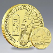 Ancient Egypt Tutankhamun Commemorative Coin Pharaoh Pyramid Design 40mm
