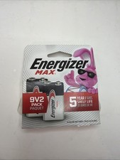 Energizer MAX 9V Batteries 2 Pack , 9 Volt Alkaline Batteries