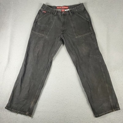 Ecko Unltd Jeans Mens 38x33 Gray Vintage Y2K Retro Wide Leg Baggy Skater Grunge*