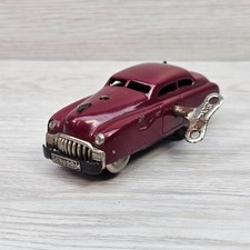 Vintage Schuco Varianto-Limo #3041 Burgundy Clockwork Tin Plate Toy Car with Key