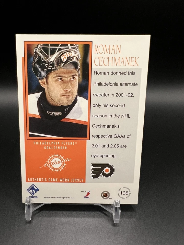 2002-03 Pacific Private Stock Reserve PATCH Roman Cechmanek #135 Flyers /290 - Image 2 of 2