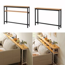 Long Console Table Narrow Shelf Unit – Slim Tall Sideboard for Hallway Bedroom