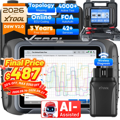 XTOOL D8W V2.0 All System Diagnostic OBD2 Scanner 42+ Services Topology Mapping