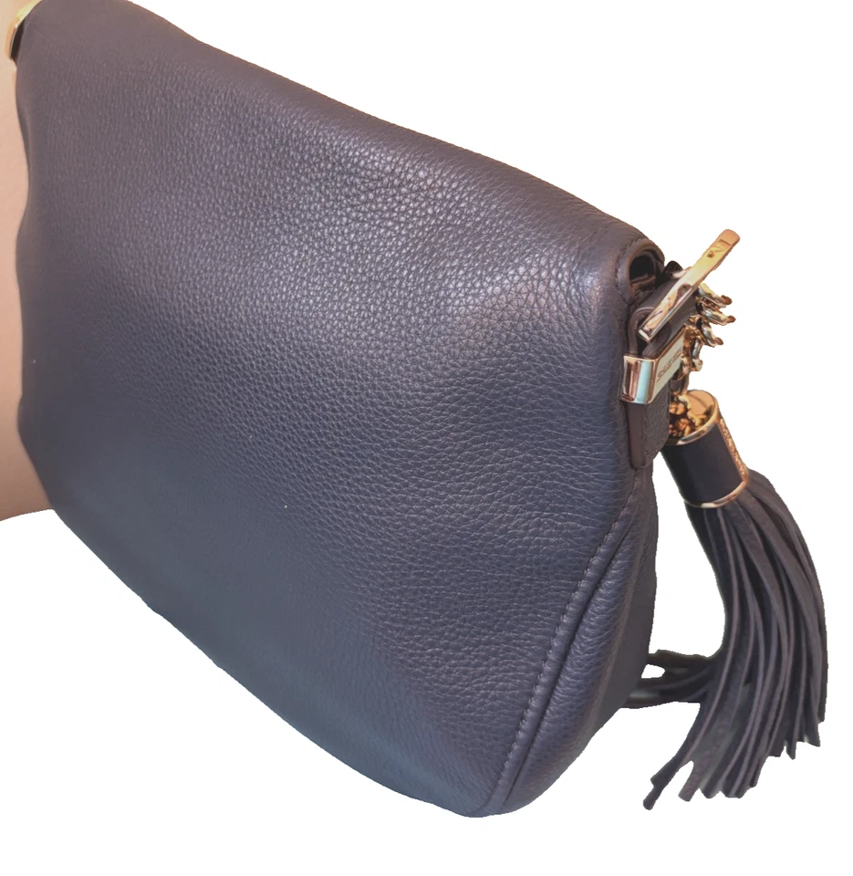 Michael Kors Blue Soft Leather Bedford Tassel Shoulder Bag NEW - Image 4 of 4