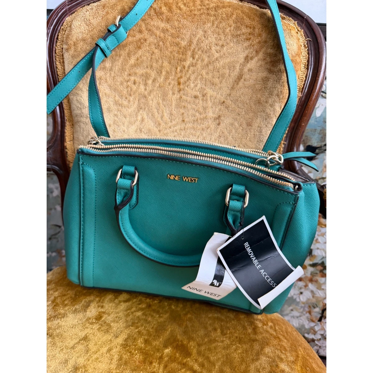 Nine West  Backpack Bag Olive Green w/tan suede accent. Size Medium‎ Nine West Backpack New | Mercari main image 2