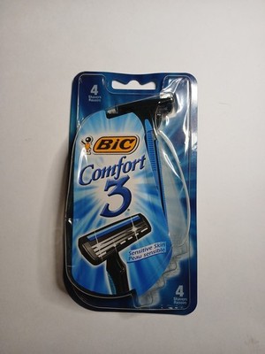 Mens BIC Comfort 3 Sensitive Disposable Shaving Razors 4 Count