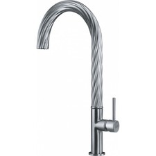 Franke Maris Decor Steel Single Lever Kitchen Tap Brass J-Spout Swivel