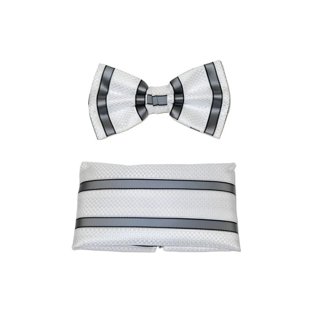 Mens Fancy Bow TieHankie Set By JValintin Soft Microfiber Silky JVBT-35 5190₽