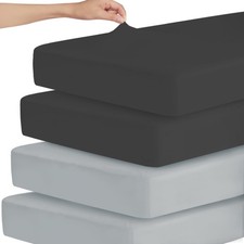 Stretchy Crib Sheets for Boys or Girls, 4 Pack Baby Sheets Fitted for Standar...