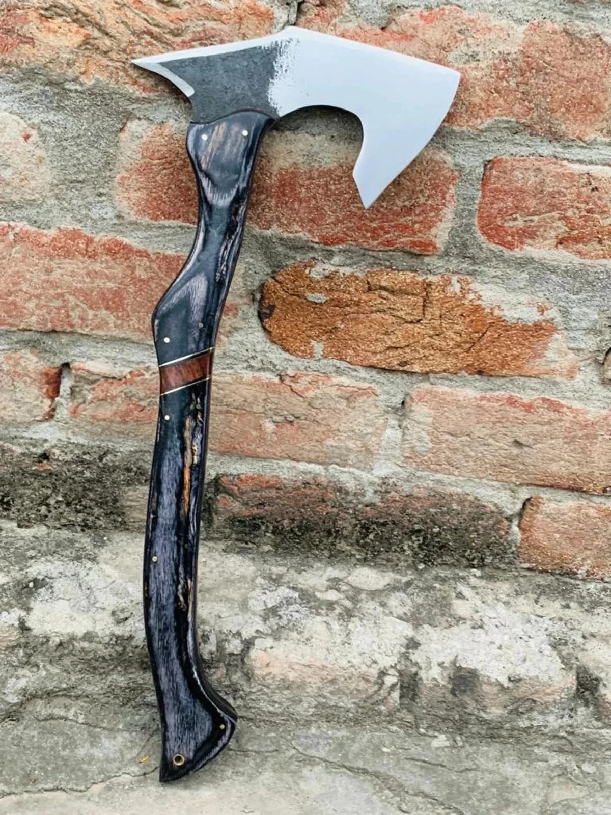 Full tang custom Handmade Carbon Steel VIKING EAGLE Art Hatchet Camping Axe.