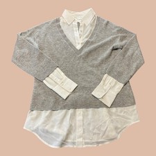 Veronica Beard Sweater Womens Small Gray Merino Wool Cashmere Blend
