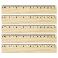 6 Inch Wooden Rulers, 12 Pcs Drafting Ruler Measuring Tools for Office Wood