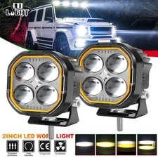 2.2" inch LED Cube Pods Work Light Spot Driving Fog Amber/White Lamp Offroad SUV