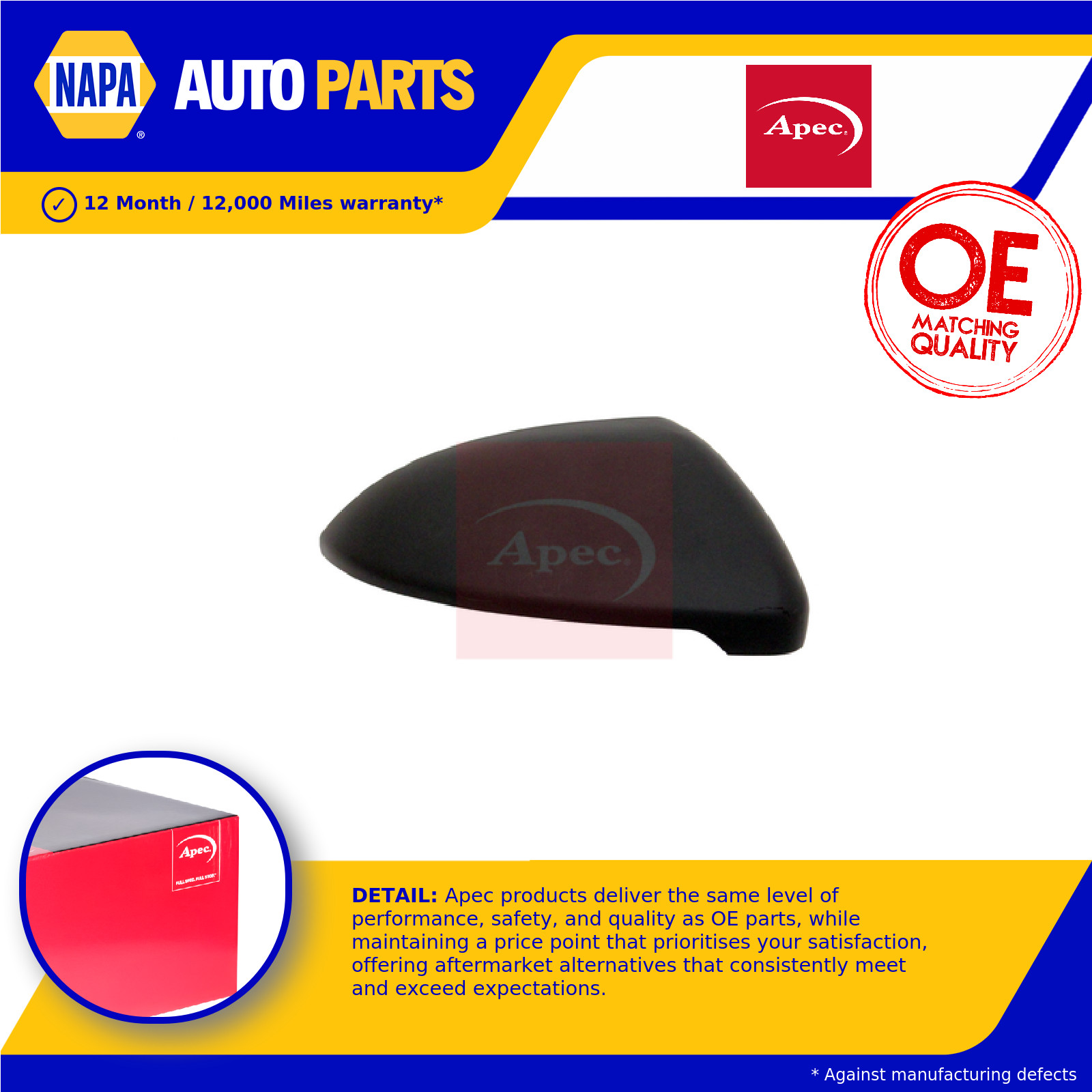 Door / Wing Mirror Cover Right AMH2068 Apec 510857538 510857538A 5G0857538B9B9