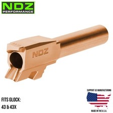 NDZ Glock 43X 43 3.41" Barrel Match Grade Stainless Steel Drop In Copper PVD