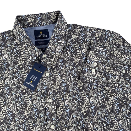 New Mens Stafford Floral Print LS Button Down Shirt Size XL NWT Silver Pine - product listing photo