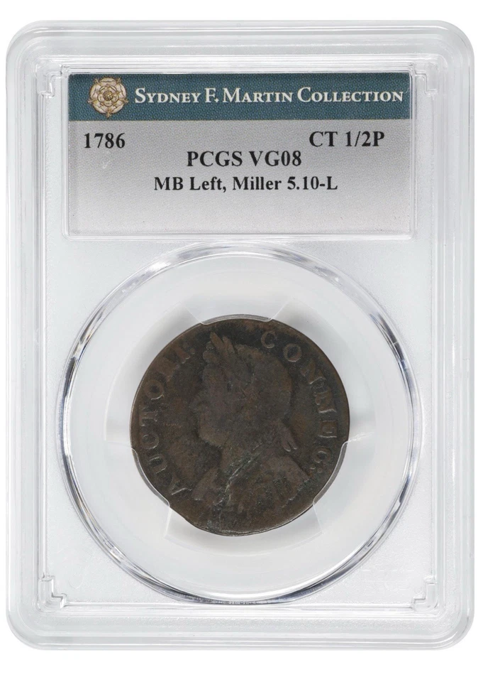 1786 M 5.10-L R-5+ PCGS VG8 Connecticut copper ￼ - Image 3 of 3