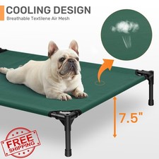 Heeyoo Elevated Dog Bed Large Portable Cot Removable Canopy Shade