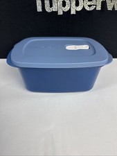 Tupperware Crystalwave Tazón para Microondas 7.25 / 1.7L Rectangular Micro Flash Azul!