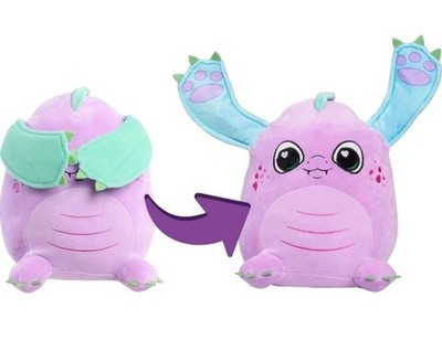 NEW Flipeez Large Purple Jett Dragon Plush Flip Ears Stuffed Animal Toy