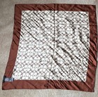 COACH Brown & Tan SILK SCARF Signature C Logo 27" Square  NICE! — photo 2