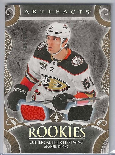 2024-25 UD Artifacts #199 Cutter Gauthier -Rookie Gold Materials 489/499-Ducks - Picture 1 of 2