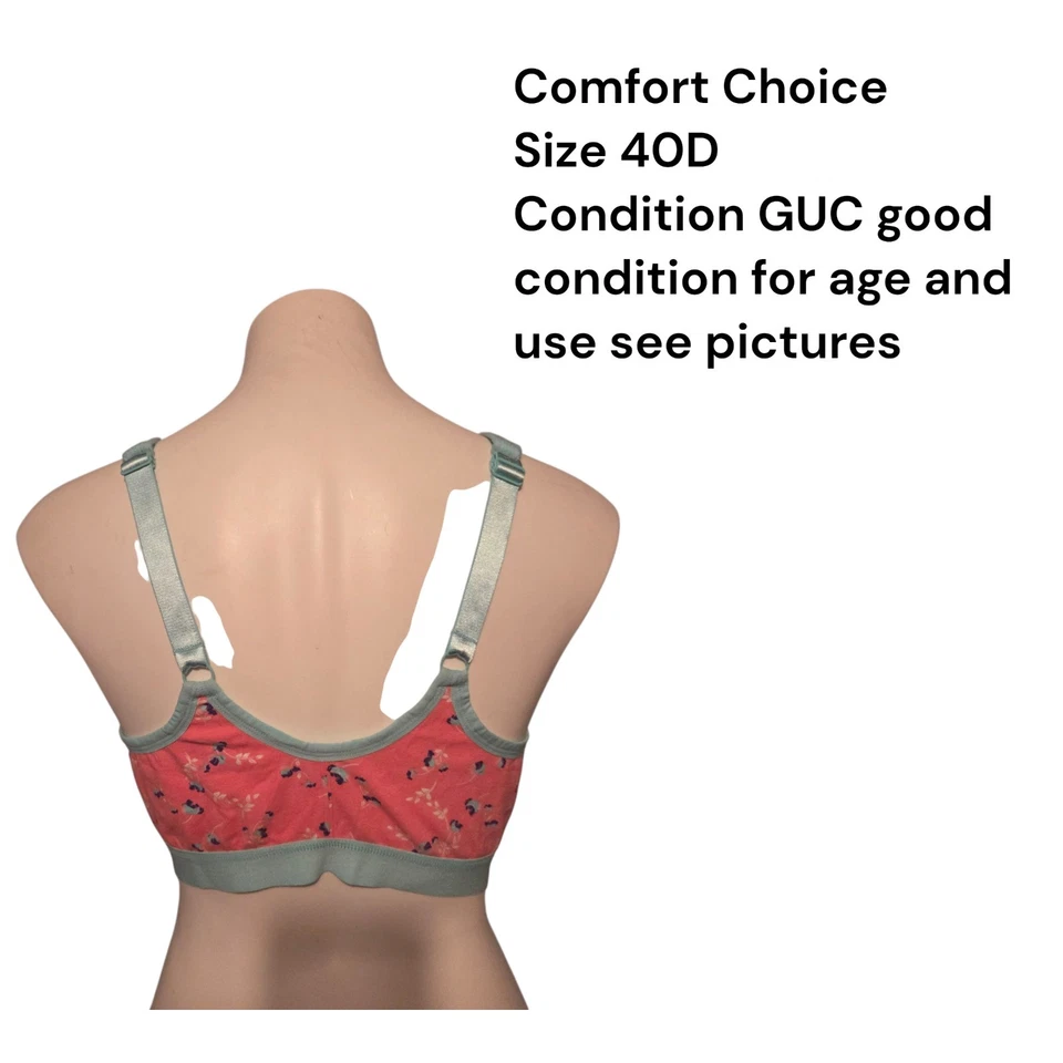 Sujetador Comfort Choice 40 D Cómodo Colorido Frontal Cremallera Rosa Menta Floral 40D Foto 4 de 4