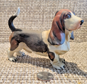 Vintage 1980's Ceramic Bassett Hound Figurine