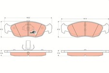 Front TRW-OE GDB1322 Brake Pad Set, disc brake for CITROËN,PEUGEOT