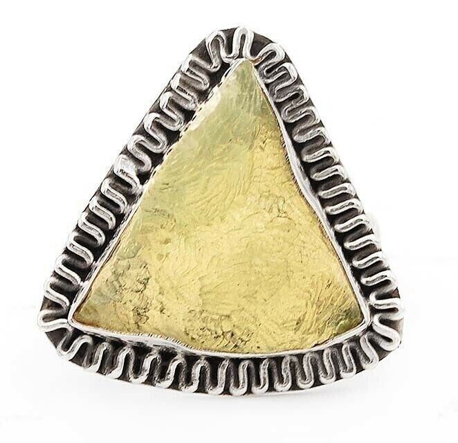 Natural Rough Prehnite 925 Solid Sterling Silver Ring Jewelry Sz 8.5