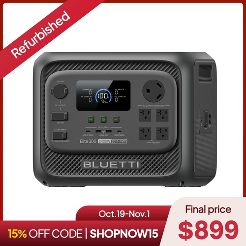 BLUETTI Elite 300 2400W 3014Wh Portable Power Station for Travelling Backup
