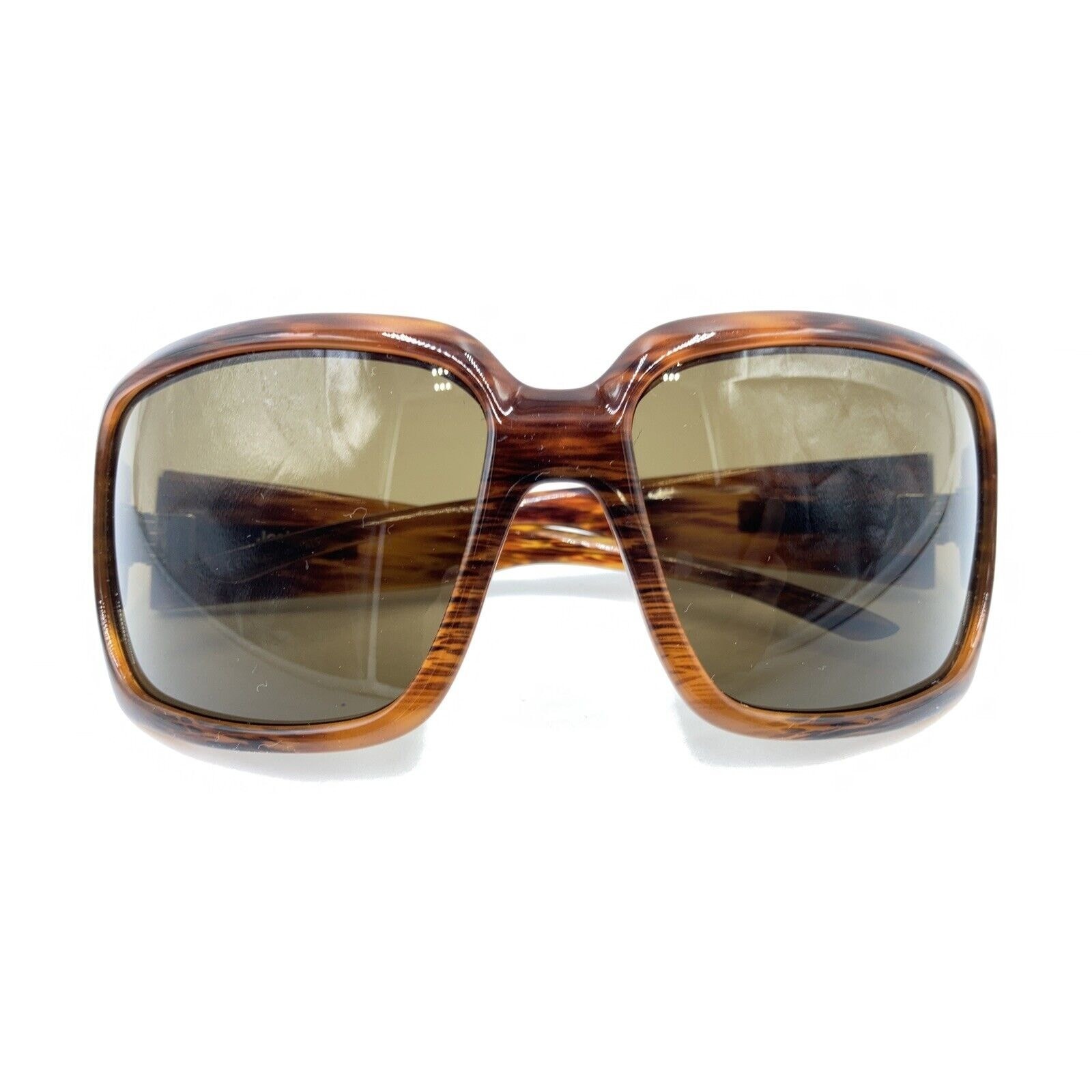Anon Josie Brown Tortoise Rectangle Wrap Sunglasses Brown Lens Italy Men Women