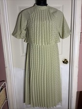 ASOS Women Size 8 Light Green Pleated Cottage Country High Neck Maxi Dress