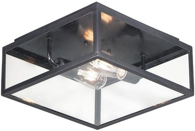 Catalina 2-Light Industrial Fixture | Dark Bronze & Clear Glass | Dimmable