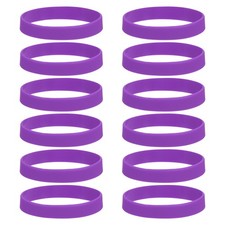 12Pcs Silicone Rubber Bands Non-slip 4 Inch Flat for Books, Purple
