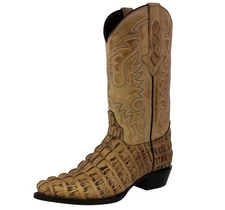 Mens Western Cowboy Boots Rust Sand Alligator Pattern Tail Genuine Leather J Toe