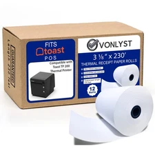 Thermal Printer Paper Roll for Toast TP200 Receipt Printer Point of Sale (12 ...