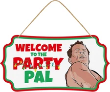 Die Hard Christmas Decorations, Welcome to The Party Pal Wood Door Sign, Funny C