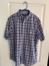 Lot Of 2 Men’s Dress Shirts Large Weatherproof And Chaps Navy And Lavender 