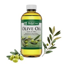 De La Cruz Pure Olive Oil Natural Expeller Pressed Olive Oil for Hair and Sk...