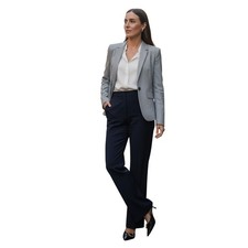 Classiques Entier Tailored Fit Gray 100 Wool Blazer Suit Sz 6 NWOT 298 Office