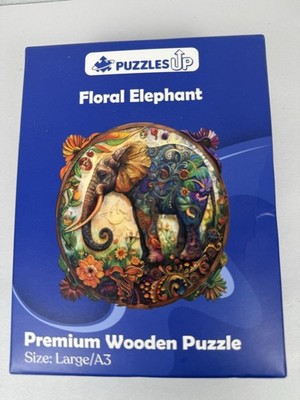 Puzzle Up Floral Elephant Premium  Wooden Puzzle Size Large A3 Bohemian